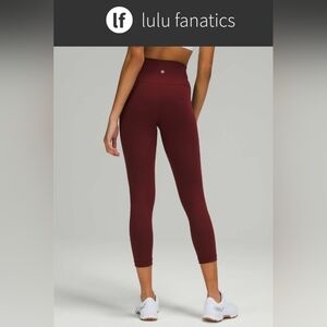 EUC Lululemon Wunder Train High-Rise Crop 23" Red Merlot 4 $88